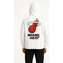 Alyn Wear Üç Iplik Kapüşonlu Ön ve Arka Baskılı Sweatshirt Hoodie - Beyaz