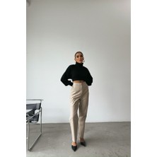 Alyn Wear Deri Pantolon Diz Parçalı - Taş