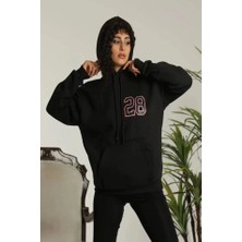Alyn Wear Unisex Kapşonlu Baskılı Sweetshirt - Siyah