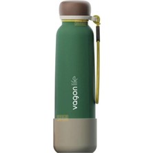 Vagonlife 750ML Düz Renkli Pipetli/pipetsiz Kullanım Ipli El Askılı Kaymaz Tabanlı Paslanmaz Çelik Termos