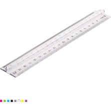 Ark Şeffaf Tutamaklı Teknik Çizim Cetveli - 20 cm