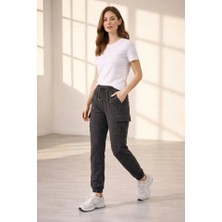 Alyn Wear Jogger Eşofman Altı Rahat Kalıp, Kargo Cepli, Lastikli Paça, Günlük Spor Pantolon - Füme