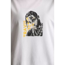 Alyn Wear Unisex Baskılı Oversize T-Shirt - Beyaz