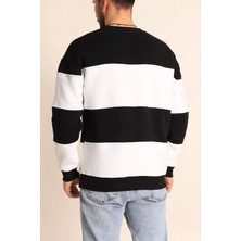 Alyn Wear Parçalı Bisiklet Yaka Baskılı Sweatshirt - Siyah