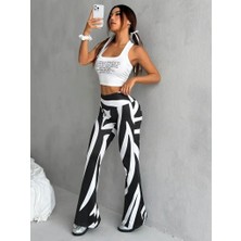 Alyn Wear Kadın Yüksek Bel Zebra Desenli Dalgıç Tayt