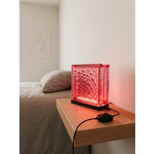 Glow Design Cam Tuğla Dekoratif Masa Lambası - Hediyeli Eşya - Elektrikli LED Renk Filtreli Gece Lambası