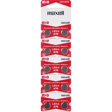 Marsilyan Maxell LR44 AG13 SR44 A76 1.5V Alkalin Saat Pili 10 Adet