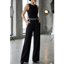 Alyn Wear Kadın Yüksek Bel Beli Lastikli Genç Paçalı Ithal Krep Pantolon