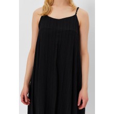Alyn Wear Askılı Uzun Çan Elbise - Siyah