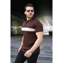 Alyn Wear Erkek Örgü Desenli Renkli Kısa Kollu Triko Tişört
