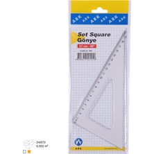 Ark Şeffaf Gönye 21 cm 60 Derece