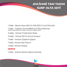 Avlivarı Avlivari Bauer Ares 420 cm 100-250 gr - Captain Sumo 8000 Tam Takım Kıyı Hobi Profesyonel Surf Olta Seti