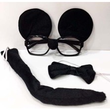 Practika Mickey Mouse Gözlüğü Papyon Seti 1 Adet Çocuklar Için Eğlenceli Aksesuar