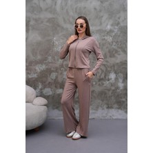 Elaxi Modal Kumaş Slim Fit Kapüşonlu Ikili Takım