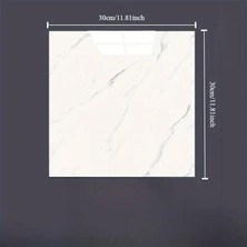 Practika Alüminyum Duvar Sticker Beyaz Mermer Desenli 30X30 cm Mutfak Banyo Kullanımı