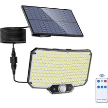 Techtic Güneş Enerjili Solar Lamba 234LED Hareket Sensörlü Kumandalı Su Geçirmez Duvar Lambası