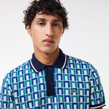 Lacoste Erkek Monogram Polo Yaka Triko Tişört Beyaz
