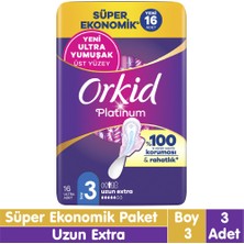 Orkid Platinum Uzun Ekstra Süper Paket 16 Parça 16x3  Kanatlı 48 Adet Ekonomik Konfor