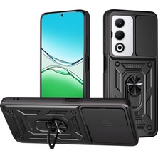 Teleplus Oppo A5 5g Kılıf Magnetik Standlı Kamera Korumalı Slide Sürgülü Cover Kapak