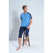 Over Sleep 2372 Erkek Kapri Pijama Takım