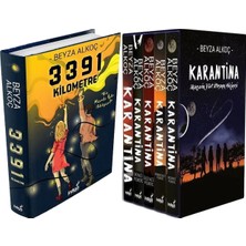İndigo Kitap 3391 Kilometre Ciltli ve Karantina Serisi Seti-5 Kitap Takım- Ciltli Kutulu (Beyza Alkoç) 2'li Set