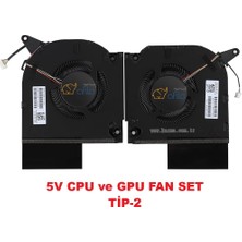 Afila Hp Omen Gaming 16-WF1010NT Uyumlu Notebook Cpu, Gpu Fanı Sağ-Sol / Set - 5V - Tip-2