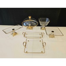 Assa Bazaar 6 Parça Gold Döküm Ayaklı Cam Servis Seti