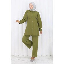 Missvalle Minimal Taşlı Takım Haki 19367