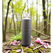 H2O Cam Su Matarası Deri Kılıflı 500 ml - Gri