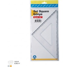 Ark Şeffaf Gönye 42 cm 45 Derece