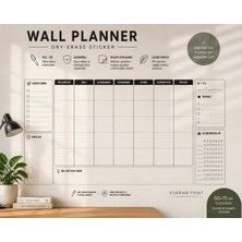 Eseran Print Dry Erase Haftalık Duvar Planlayıcı (70X100 Cm)