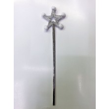 Practika Yıldız Peri Asası Beyaz Ponponlu 35 cm Kostüm Aksesuarı Sihirli Değnek