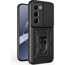 Teleplus Infinix Hot 60 Pro Plus Kılıf Magnetik Standlı Kamera Korumalı Slide Sürgülü Cover Kapak