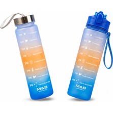 Sns Ticaret 3'lü Motivasyonel Matara Seti (2l - 900ML - 500ML) - Tritan Pipetli Sporcu Su Şişesi Bpa Free