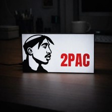 Gişe Arts Masa Lambası - Tupac Logo Adaptörlü Dekoratif & Hediyelik Lamba