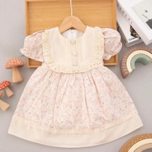 Butik Kız Bebek %100 Pamuklu Çiçek Desenli Elbise