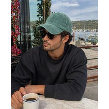 SF Collection Unisex Vintage Yıkamalı Şapka Eskitme Detaylı Pamuklu Ayarlanabilir Basic Kep