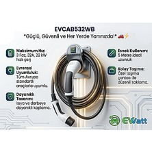 EVCAB532WB 22 Kw (3 Faz, 32A) Type-2 Şarj Kablosu – Güçlü, Güvenli ve Taşınabilir Enerji Çözümü