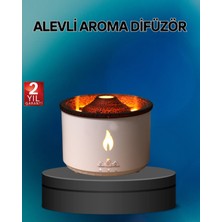 Sora Home Alev Efektli Buhar Makinesi – Aromaterapi, Nemlendirme ve Işık Modlu Tasarım