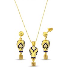 Argentum Concept 18K Altın Kaplamalı 925 Ayar Gümüş Kalpli Uçan Balon Set - 67022702