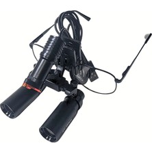 Barishan Barışhan Medikal Siyah Metal Çerçeveli Loupe Büyüteç Gözlük 6X-500 5W Ayarlanabilir Işıklı Sabit Pupil Mesafeli Dişçi Gözlüğü