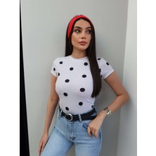Esra Helvacı Büyük Puantiyeli Basic Tshirt