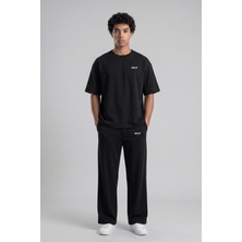 Backlain Mod Style Unisex Oversize 2’li Takım Tişört Pantolon %100 Pamuk Rahat Kalıp