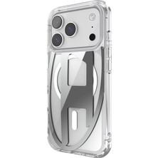 Diesel iPhone 17 Pro Uyumlu Magsafe Destekli Oval D Metalik Kılıf - Gümüş
