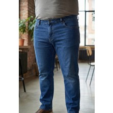 Little Cup Jeans Co  Erkek Likralı Esnek Mavi Battal Beden Kot Pantolon
