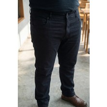 Little Cup Jeans Co  Erkek Likralı Esnek Siyah Battal Beden Kot Pantolon