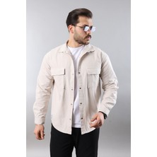 Little Cup Jeans Co Erkek Relax Fıt Kalıp Pamuklu Grı Kot Gömlek