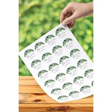 60 Adet 4cm Çapında Tasarlanabilir Suluboya Palmiye Teşekkür Ederim Yuvarlak Etiket Sticker Çıkartma