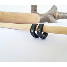 Madamera Barış Sembolü Çelik Küpe Peace Bayan Erkek Unisex Küpe