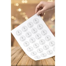 72 Adet 4 cm Siyah Beyaz Teşekkürler Siyah Modern Yuvarlak Çıkartma Etiket Sticker